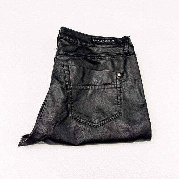 Rock & Republic Pants - Rock & Republic Kashmiere Wild Child Faux Leather Pants Size 14